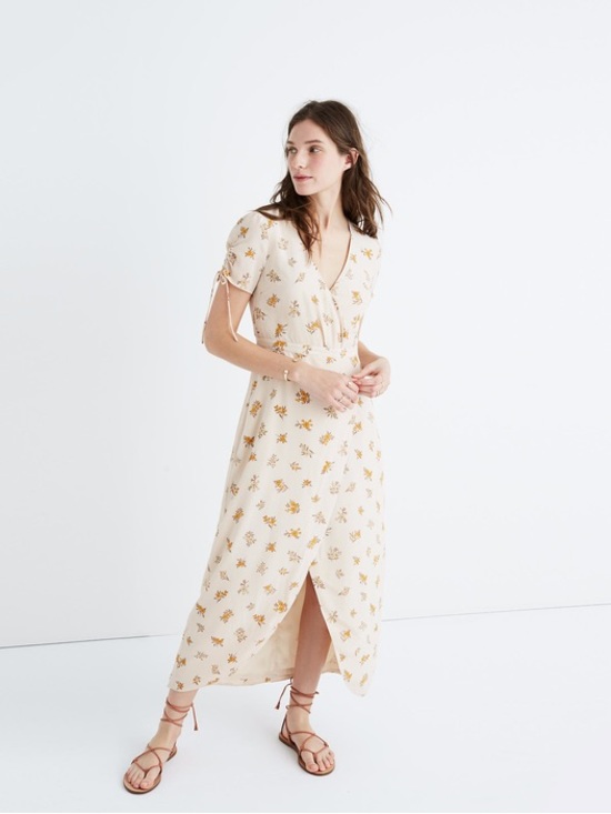 Madewell Dresses & Skirts - Madewell Cream Maxi Dress with Yellow Floral Print